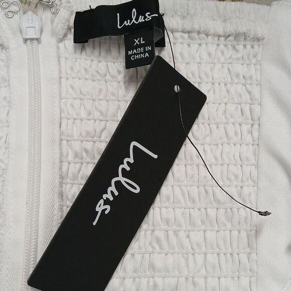 Lulus white crossover tie back sleeveless dress Sz XL NWT - Picture 8 of 11